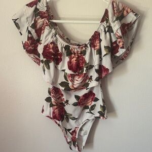 Floral Off-Shoulder body suit